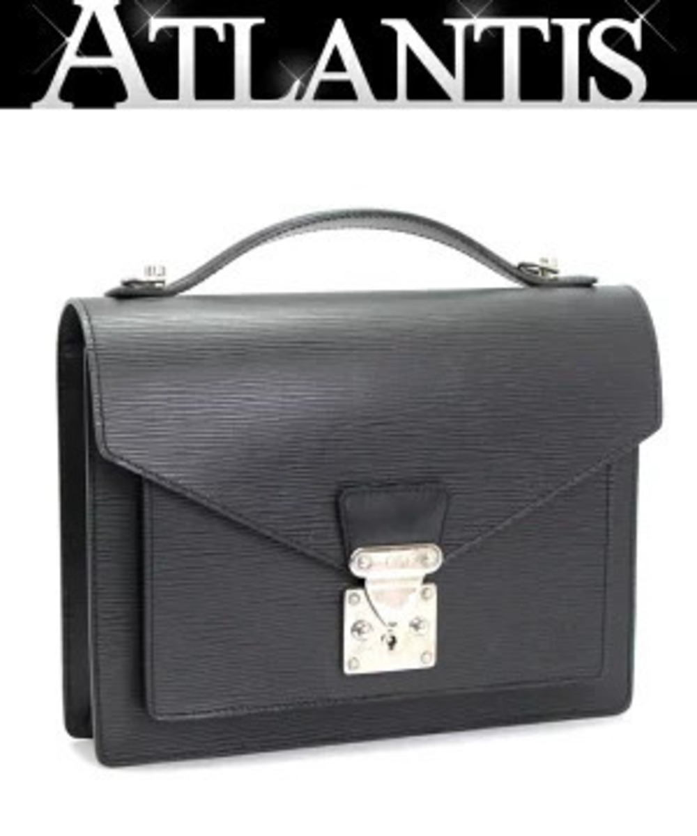 Louis Vuitton Monceau handbag Epi leather black